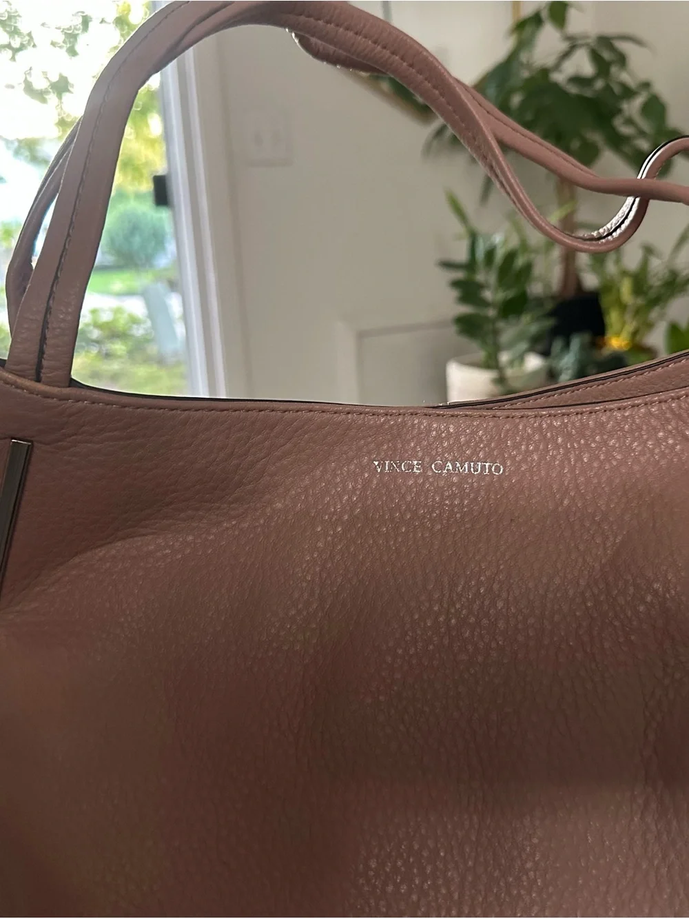 Vince Camuto Dusty Rose Soft Pebbled Leather Hobo Shoulder Bag